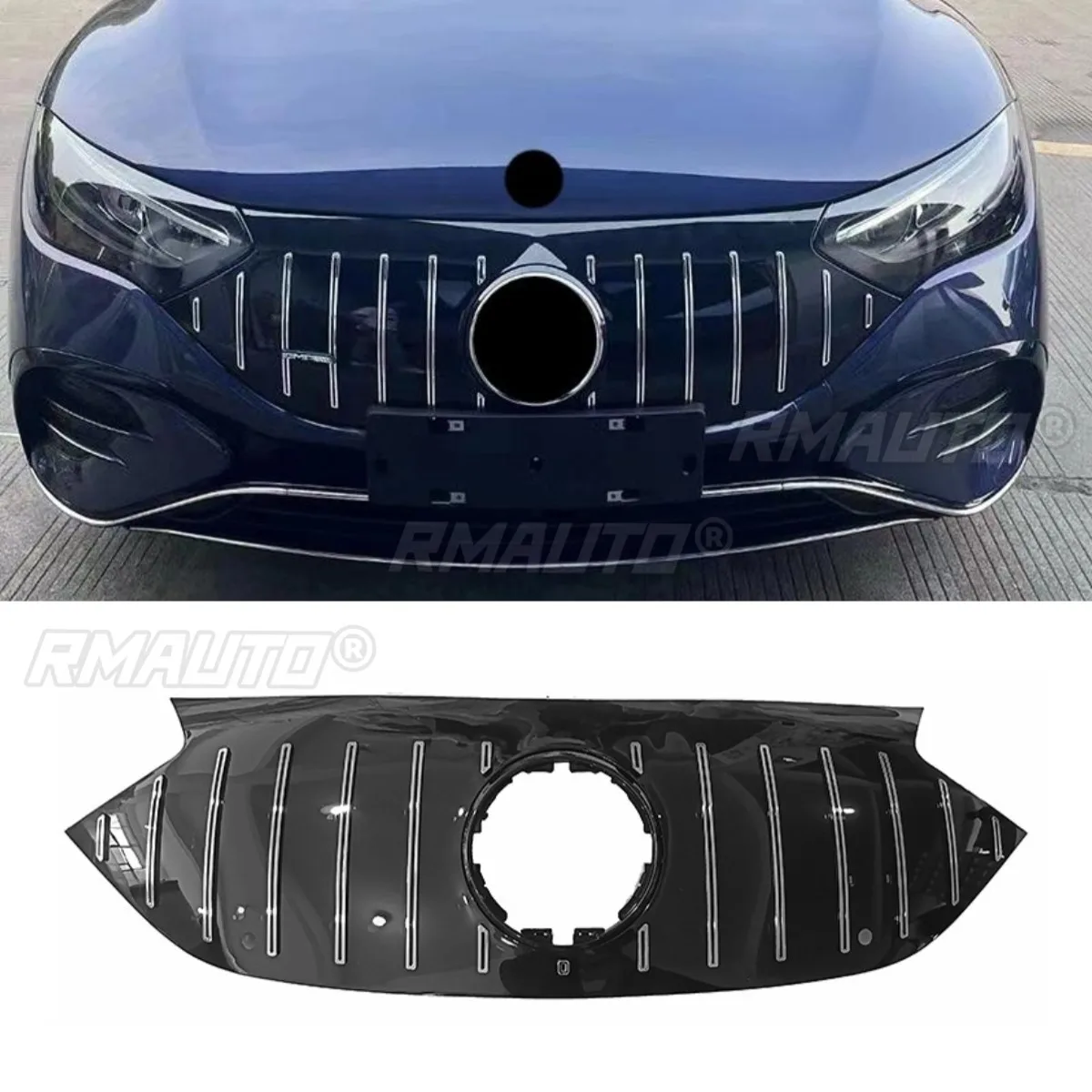 

Car Bumper Grill Decorative Strips Racing Grille Body Kit Front Bumper Grill For Mercedes Benz EQE W295 GT 2022+ Exterior Part