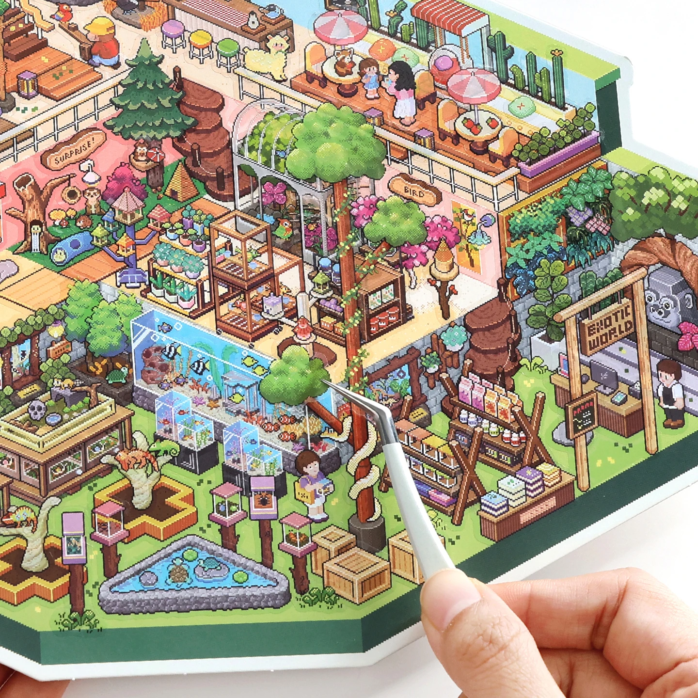 Autocollant 3D Paysage Hôpital Vétérinaire Kawaii Pet Shop, Scène de Cabane de Poche DIY, Cadeau de festival