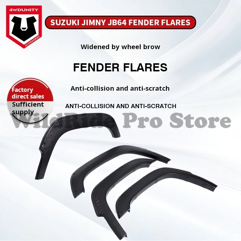 

Сверхмощные расширители крыльев из АБС-пластика для Suzuki Jimny JB64 | Текстурированные черные чехлы на колесные арки | Прямая защита на болтах