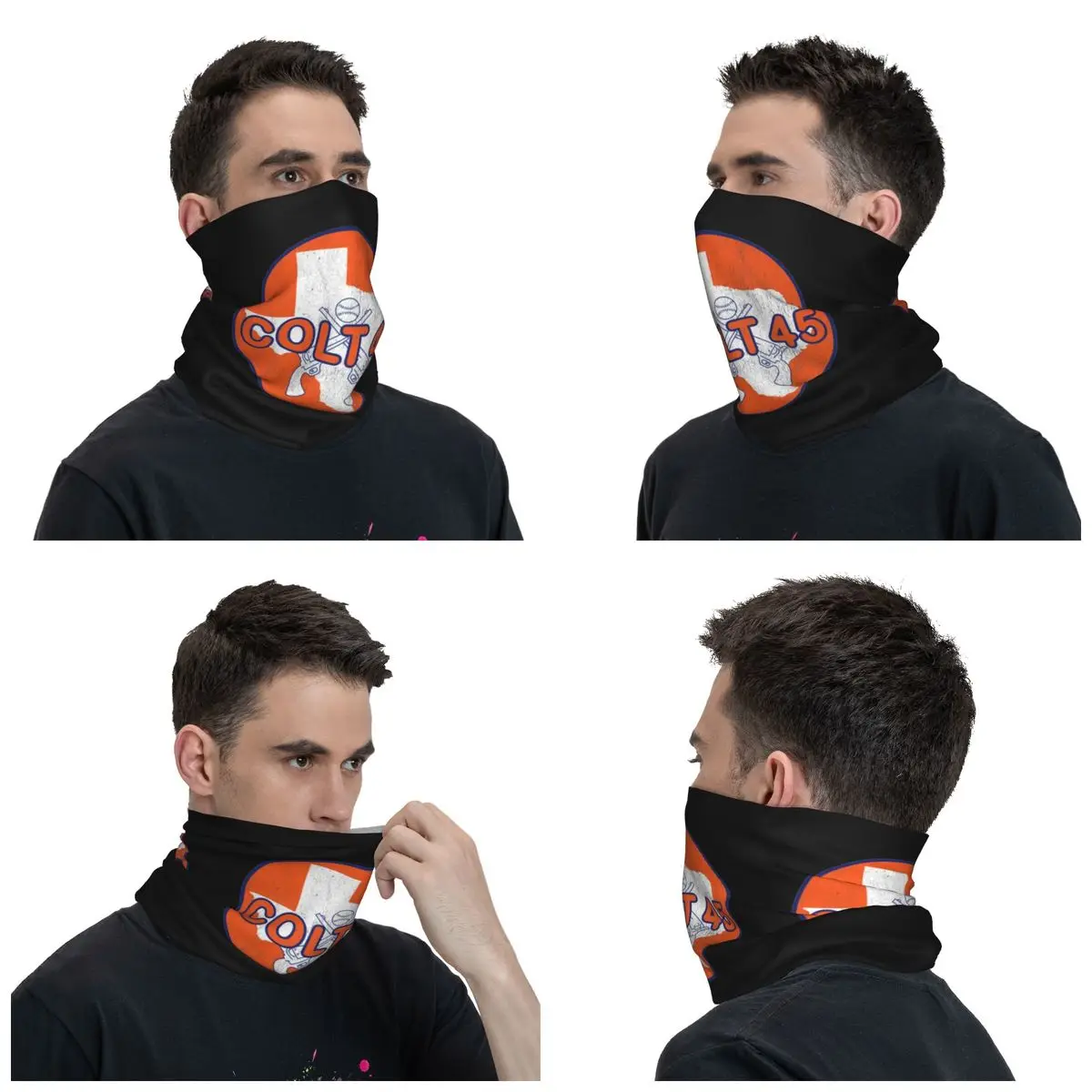 Houston 45s League Bandana Neck Cover Printed Handgun Pro Gun Balaclavas Mask Scarf Multifunctional Cycling Sport