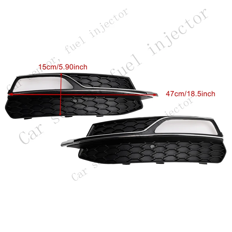 Q+ Front Lower Bumper Fog Light Cover Grille For AUDI A3 S-Line S3 2013-2016 EG