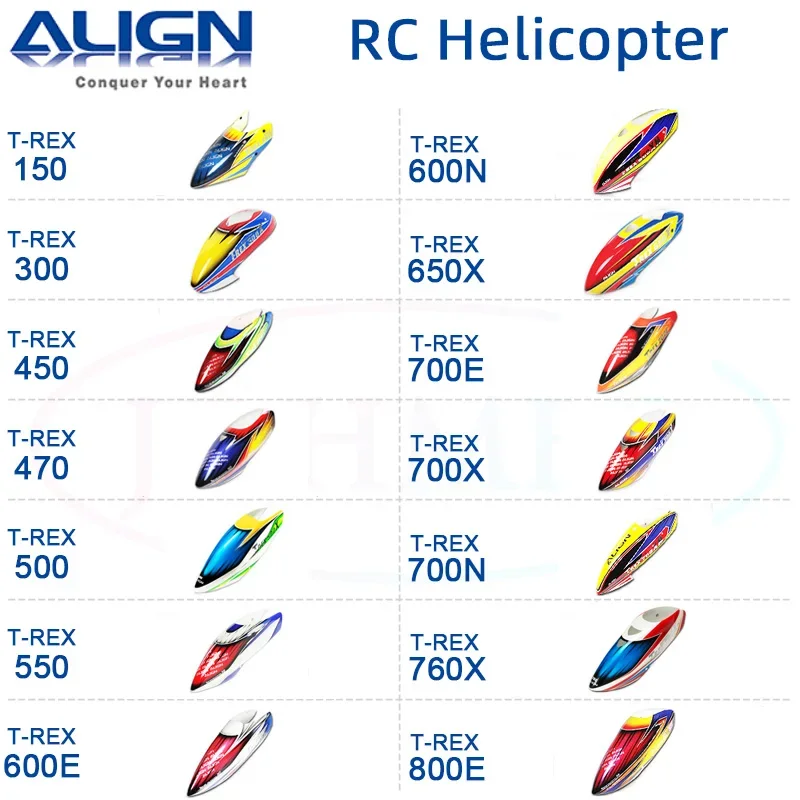 ALIGN T-REX 150 300X 450L 470L 500X/L 550X/L 600 650X 700E/L/X 760X 800E Fiber Glass Canopy Dominator Painted Canopy Helicopter