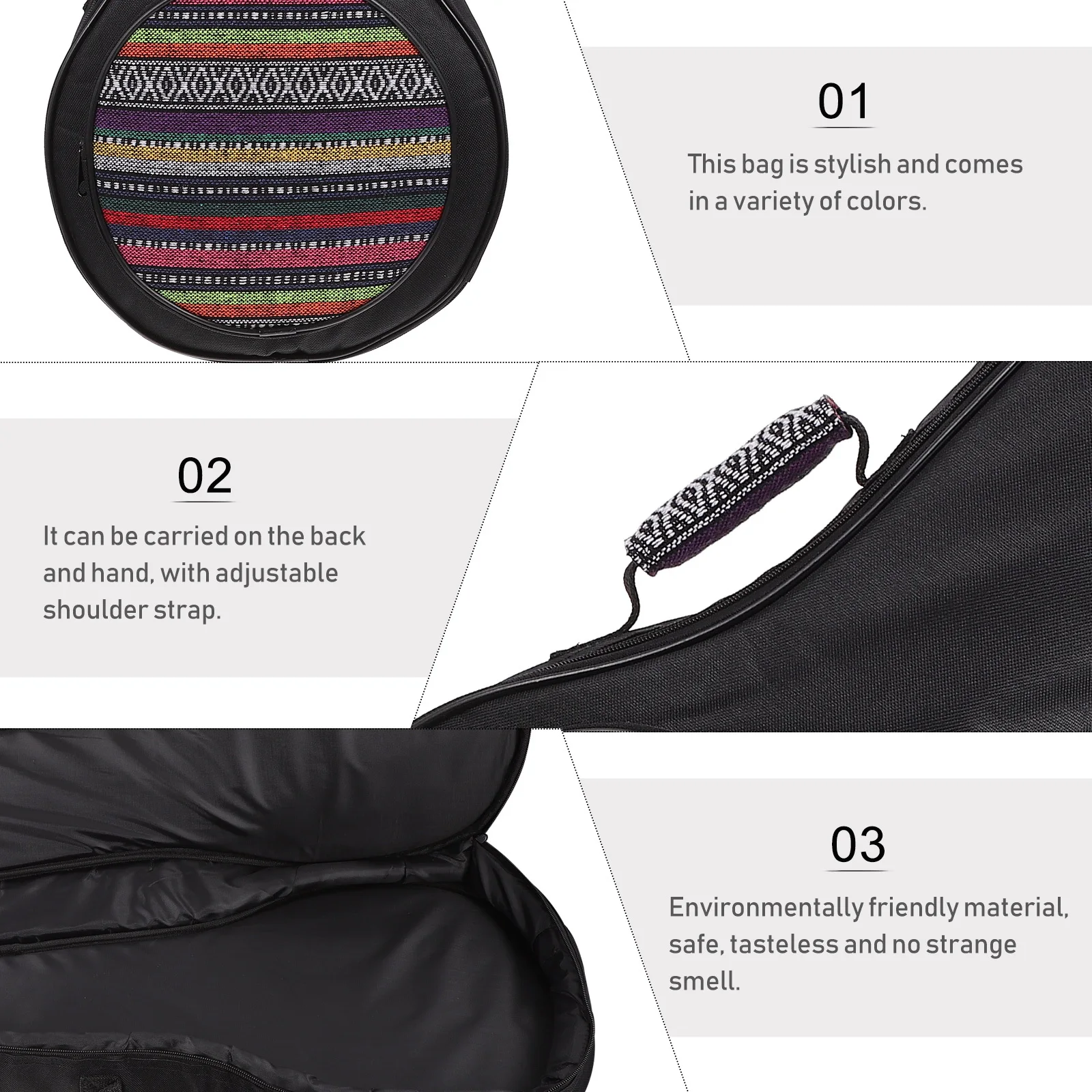 Bolsa de bandolim portátil, acolchoamento de algodão reforçado, à prova d'água, à prova de umidade, elegante, estojo de transporte de nylon para dias chuvosos, 1 peça