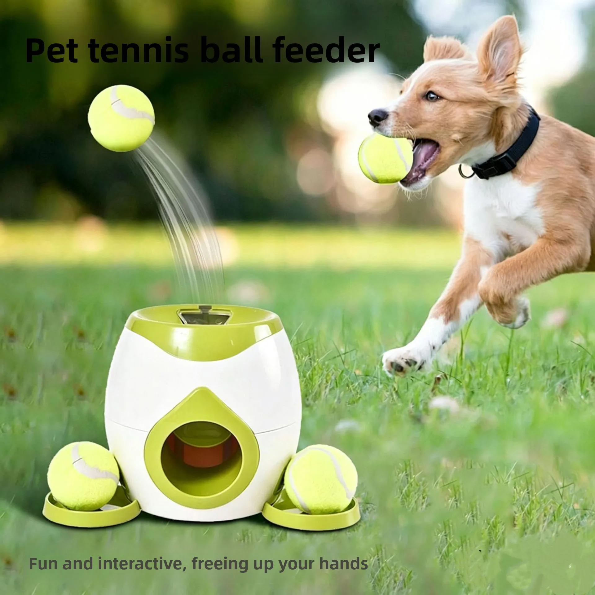 Dog Treat Dispenser Tennis Ball Toy Interactive Dog Treat Dispenser Abs Pet Feeding Machine For Dog Training Playing