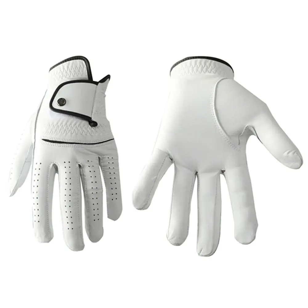 Sheepskin Men's Sports Golf Glove Breathable White Leather Golfing Glove Single Left Hand Slip-Resistant Golf Accessories Male