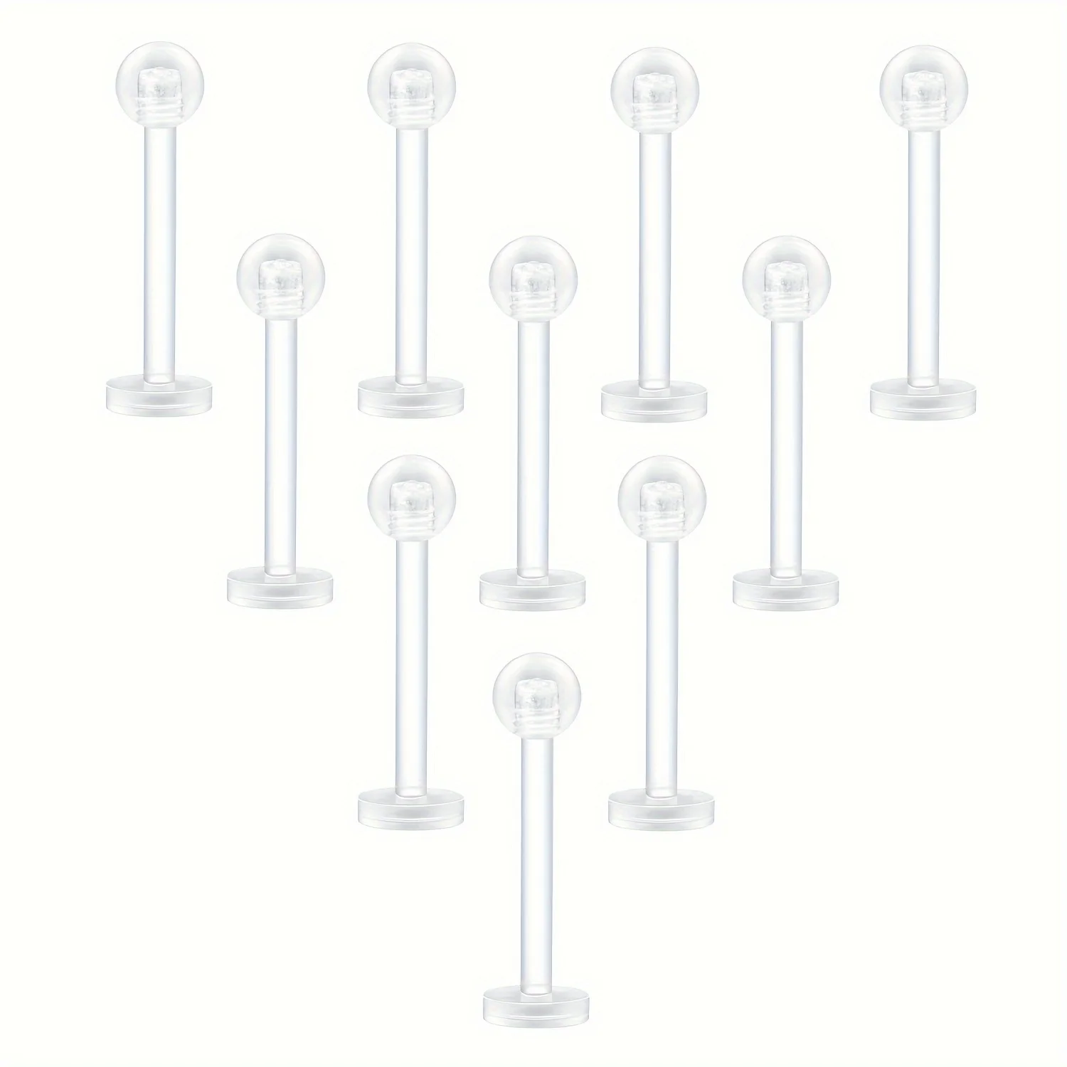 Transparent Acrylic Bioflex Tragus Retainer Lip Studs, 10-20pcs Set
