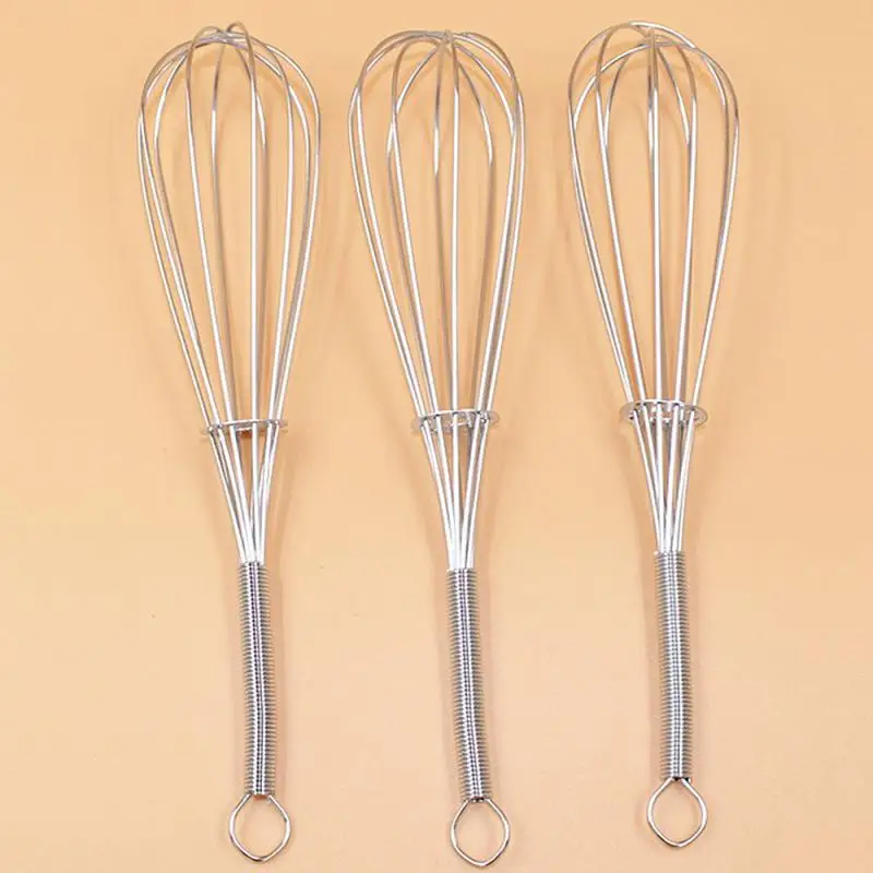 18cm Egg Stirring 304 Stainless Steel Wire Whisk Manual Egg Beater Mixer Kitchen Baking Utensil Rods Beat Cream Butter Whisk