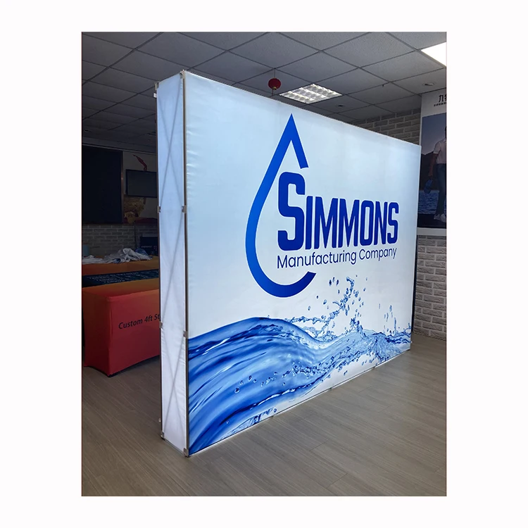 Tension Fabric Graphics Heavy  Aluminum Frame Waterproof Portable Pop SEG Light Box Backlit Background Wall Display Stand