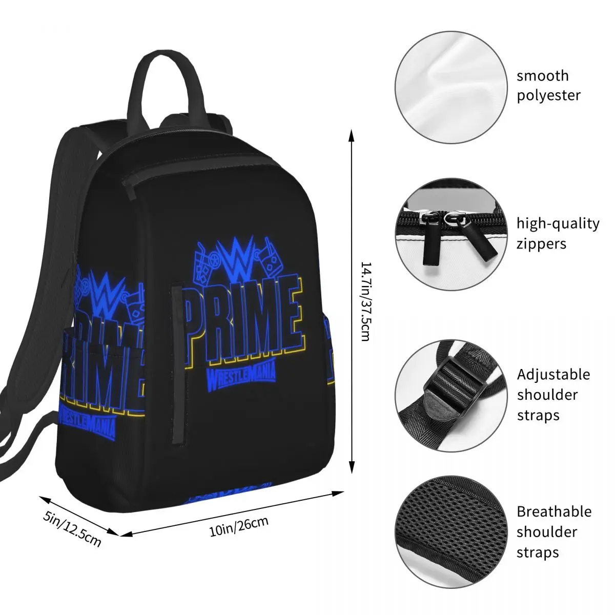 Prime Hydration Logan Paul Wrestlemania Neon Light Sign Party Backpack Student BookBag Kids School Bag Computer Shoulder Bags