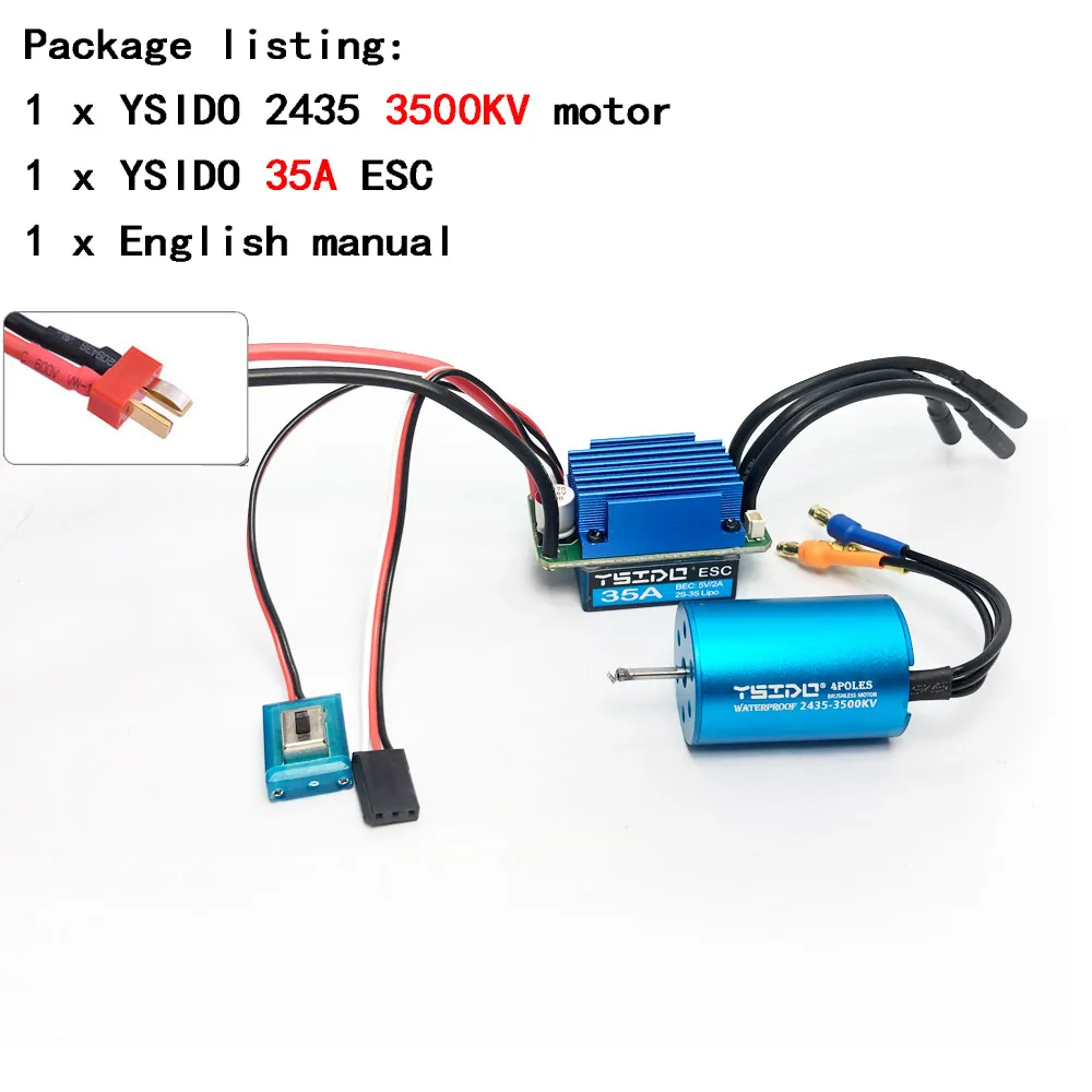 2435/2440/2838/2847 borstelloze motor 35A/45A ESC-combo voor Wltoys 124016   Remo Hobby XLH Timaya Redcat 1/12 1/14 1/16 RC Bootauto