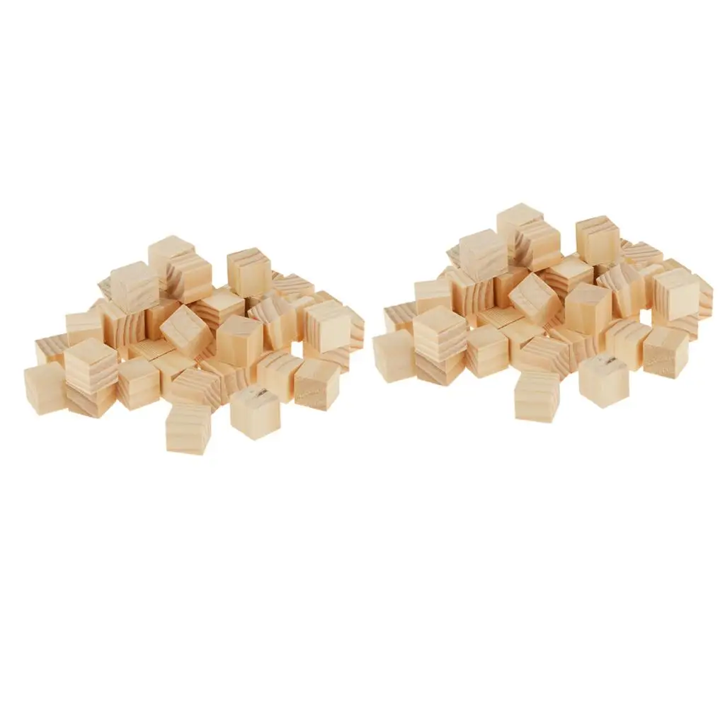 

Wooden Blocks Smooth Square Bricks Creative Toy Pack for DIY Craft Wood Crafts and Educational Play