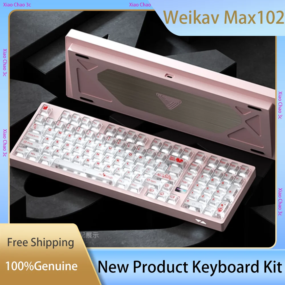 

Weikav Max102 101-клавишная полноразмерная механическая клавиатура, комплект из алюминия Qmk, трехрежимный, 10000 мАч, скрытый переключатель, подарок «сделай сам»