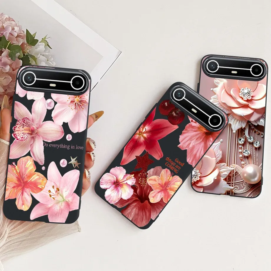 الأزهار فراشة القوس تصميم نمط جراب هاتف ل Tecno Pova سليم 5G حالات الموضة KM9 لينة للصدمات الأسود الغطاء الخلفي الوفير #2