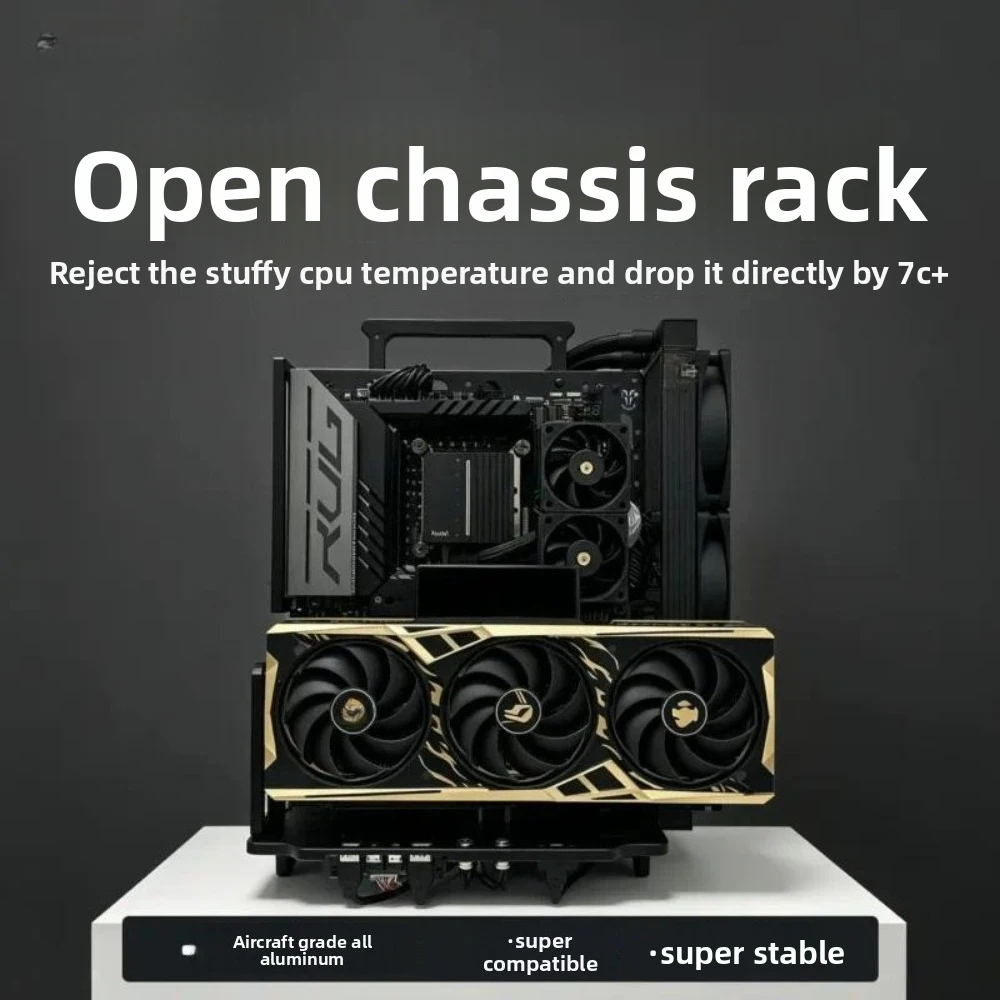 B Version ATX Minimalist Water Cooling MATX Aluminum Alloy Portable ITX Rack Supports 4090 Open Frame Chassis