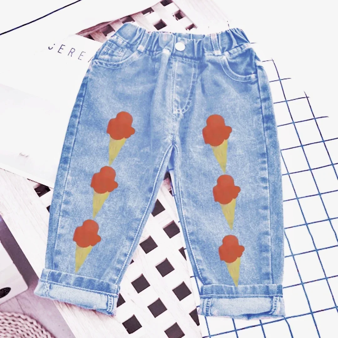 2025 New Spring Autumn Kids Jeans Boys Denim Pants Baby Trousers Girls Clothing