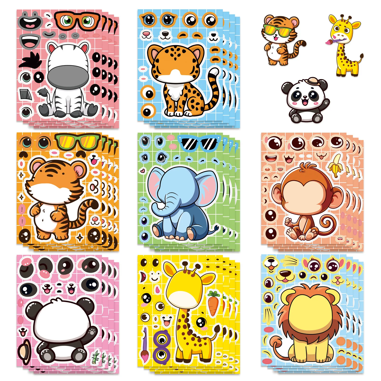 4/8 Stück Cartoon Kawaii Tier-Serie Aufkleber Graffiti-Dekoration DIY Handy Gepäck Gitarre Auto Cartoon Graffiti-Sticker Kinder-Geschenk