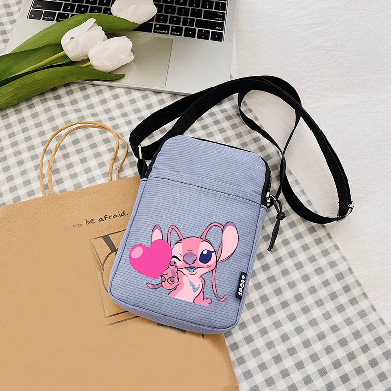 Kawaii Disney Lilo Stitch Women's Bags Mobile Phone Bag All-match Mini Small Crossbody Bag Hanging  Coin Purse Women's Handbag