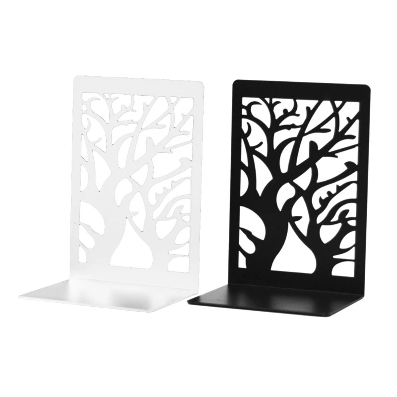 Book Ends for Shelves, Decorative Book Shelf Holder, 2 Pairs, Non Skid Book Stoppers QXNF