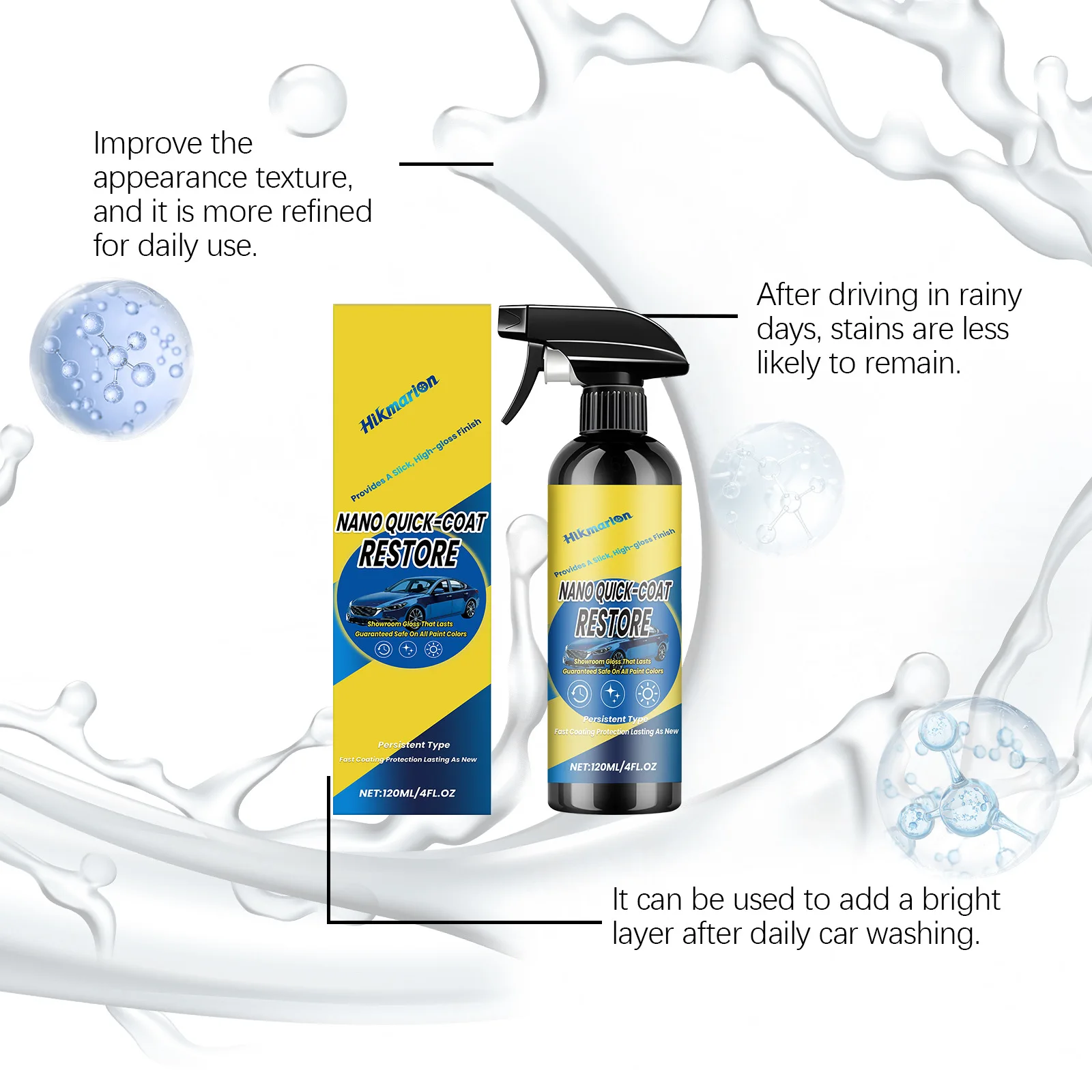 Car Nano Ceramic Coating Spray Quick Shine Hydrophobic Paint Protection Anti Scratch Car Wax Polish Agent