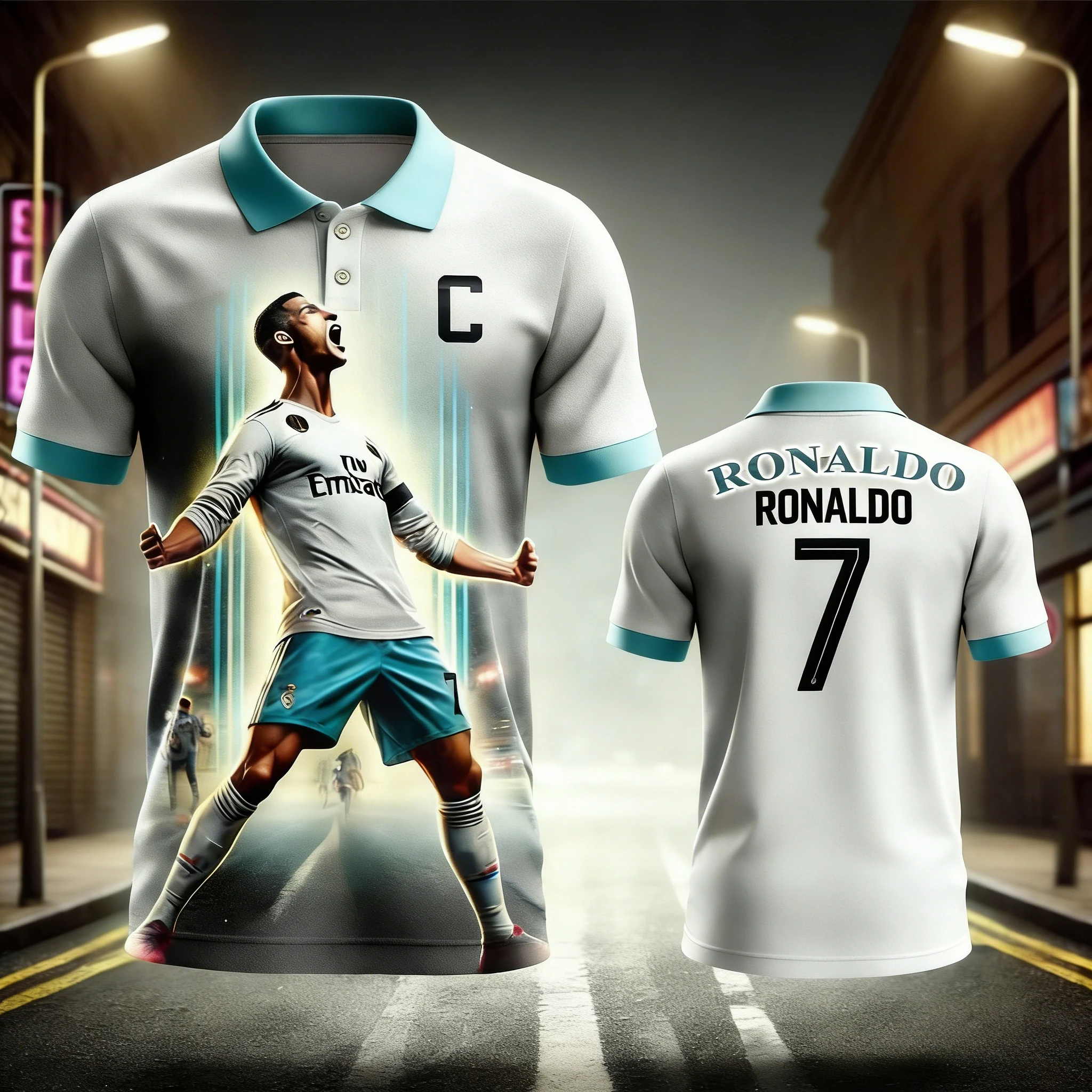 2027 Model Men's Polo Shirt  Fashionable And Trendy  Street Style  Ronaldo 3D Print  Suitable For All Seasons.