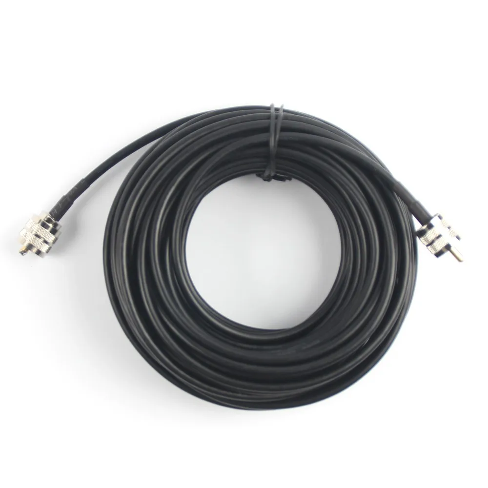 PL259 Male to Male Coaxial Cable 15M RG58 for CB Radio FT450D - 50ohm, Shielded, Reliable Signal