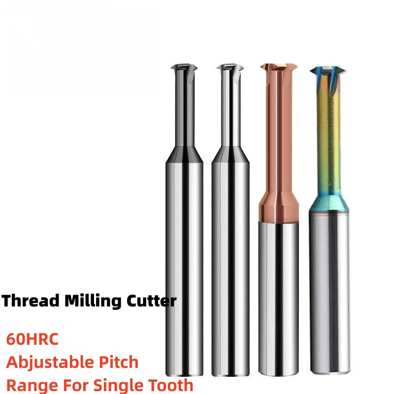 

1PCS CNC 55 HRC Abjustable Pitch Range For Single Flute Thread Milling Cutter P 1.058 1.27 0.907-1.411 1.336 - 1.814