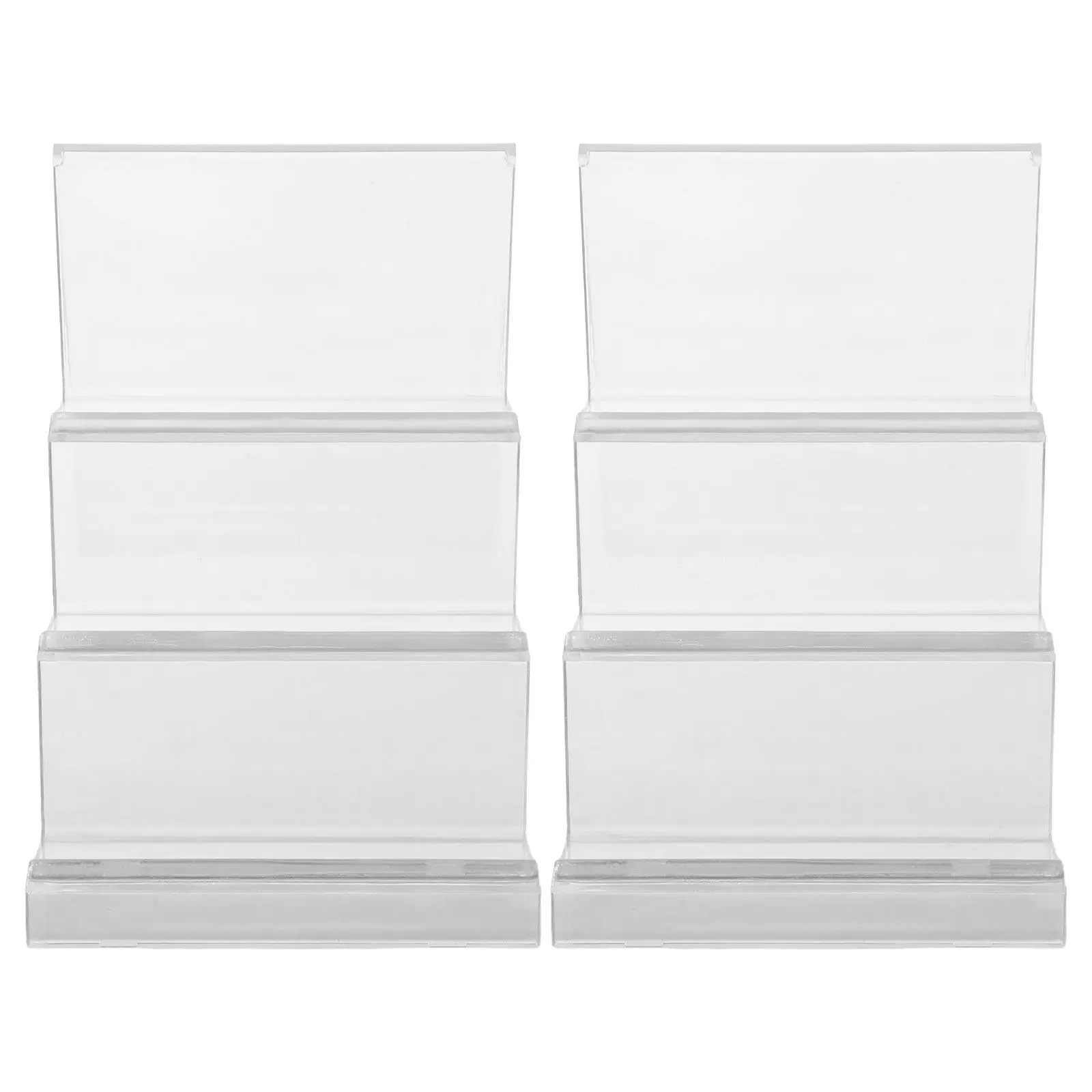 2Pcs Transparent Acrylic Desktop Organizer Multi-Functional Wallet Display Stand Tiered Storage Rack for Cosmetics