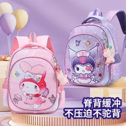 Cartoon Kuromi Schoolbag, Cute Kindergarten Backpack, Reduzir o estresse da espinha, Proteção, Estudantes da escola primária