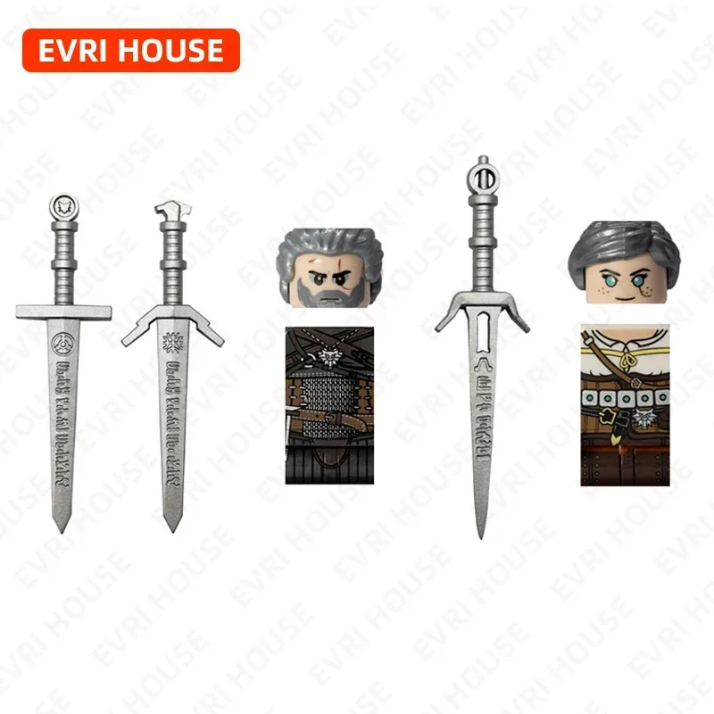 

Video Games Mini Action Figures Bricks Geralt Ciri Movies Assembly Building Blocks Toys for Children FT03 FT04