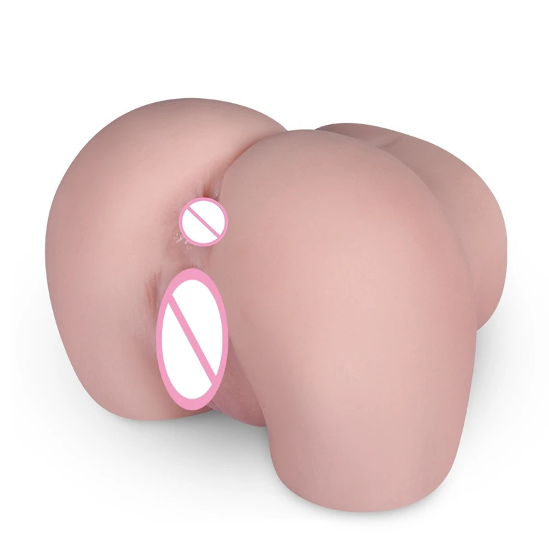 

Double Hole Dual Color Channel Large Buttocks Inverted Mold Famous Tool for Vagina anus Double Hole Men's Airplane Cup Sex toys