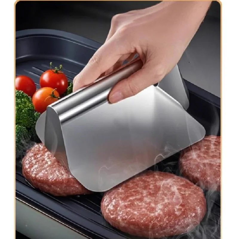 

Stainless Steel Hamburger Pressing Sizzling Squid Pressure Plate round Patty Pressure Teppanyaki Artifact Kitchen Meat Pressing