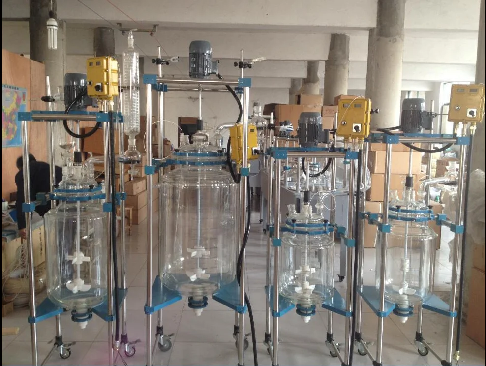 10L Jacketed Glass Chemical Reactor Vessel Explosion Proof Customizable Top Quality