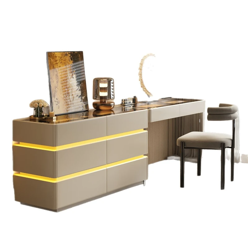 

Bedroom bedside light luxury high-end modern storage multi-functional makeup table