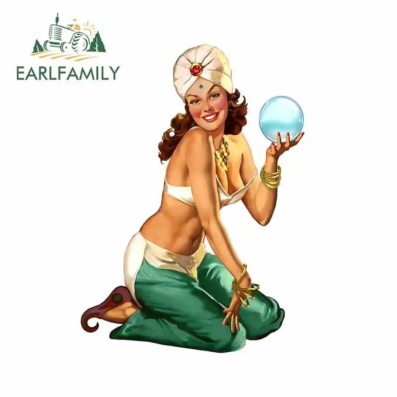 

EARLFAMILY 13cm X 9.4cm For India Sexy Pin Up Girl Pop Art Propaganda Retro Fine Decal DIY Motorcycle Car Stickers Fashion DIY