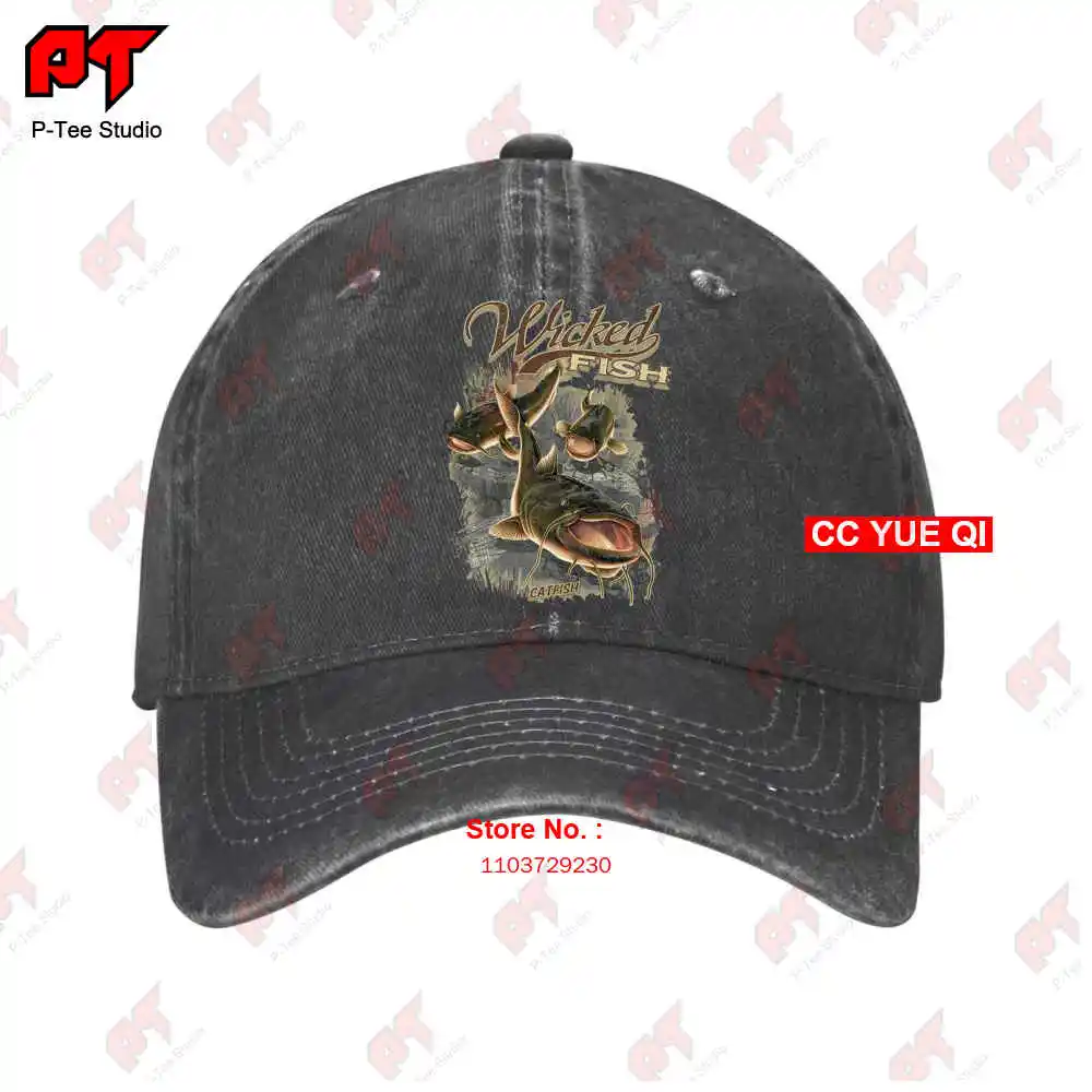 

Wicked Fish Catfish Bucktail Water Lure Fishing America Baseball Caps Truck Cap REB0