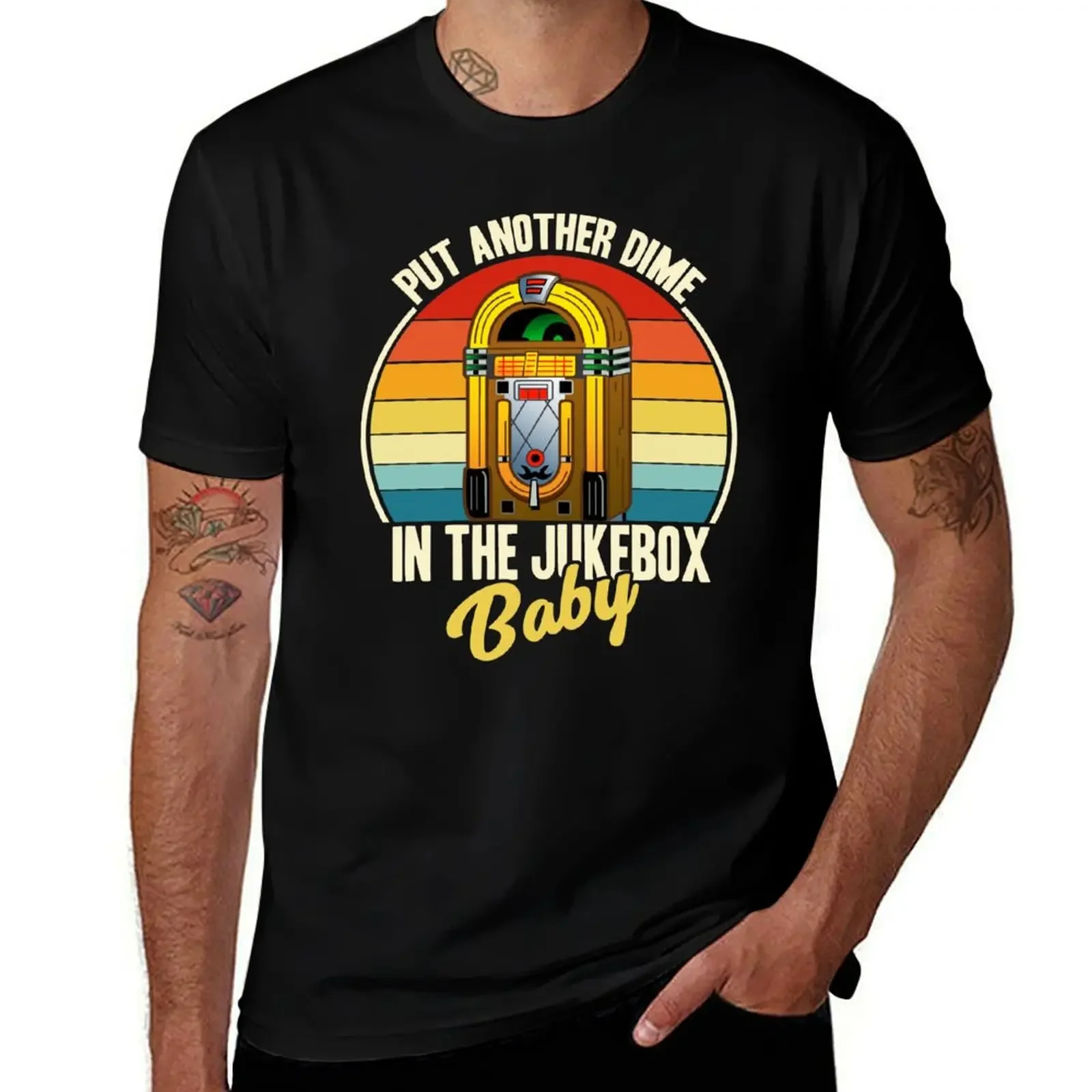Jukebox retro vintage music T-Shirt new edition football t shirt Luxury man funny t shirts for men