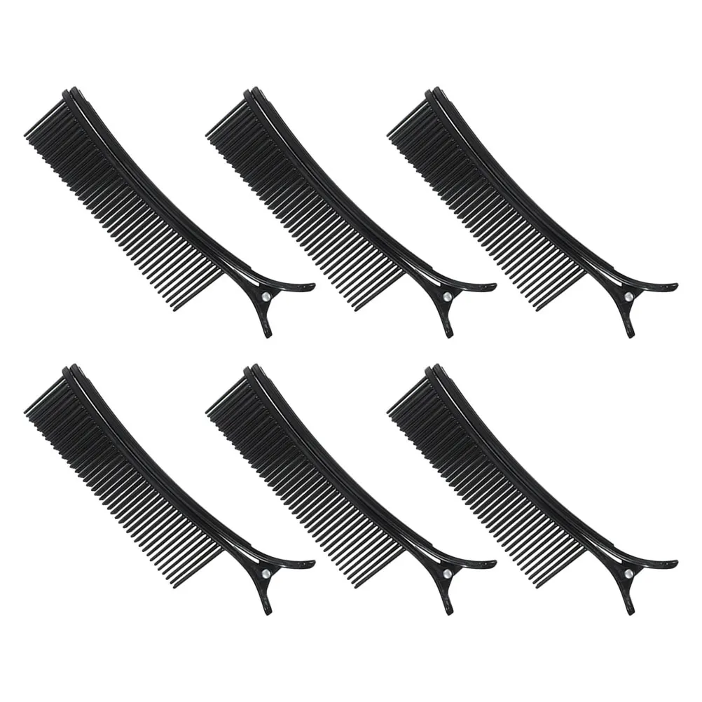 

6pcs Hair Section Clips Professional Hairdressing Styling Tools Salon Supplies Black Color Partition Accessories
