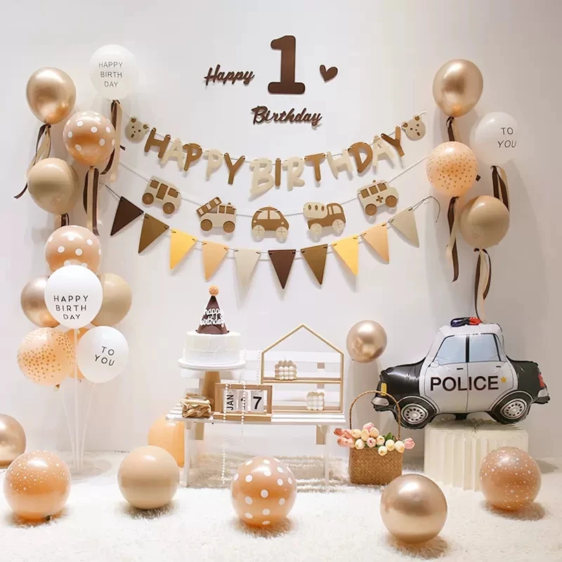 INS Boho Balloon Garland Coffee Coco Retro Ballon Khaki Baby Shower Children Birthady Party Supplies