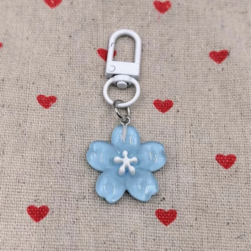 

Lovely Jelly Color Sakura Keychain Creative Flower Pendant Cute Backpack Hanging Ornament Perfect Couple Gift