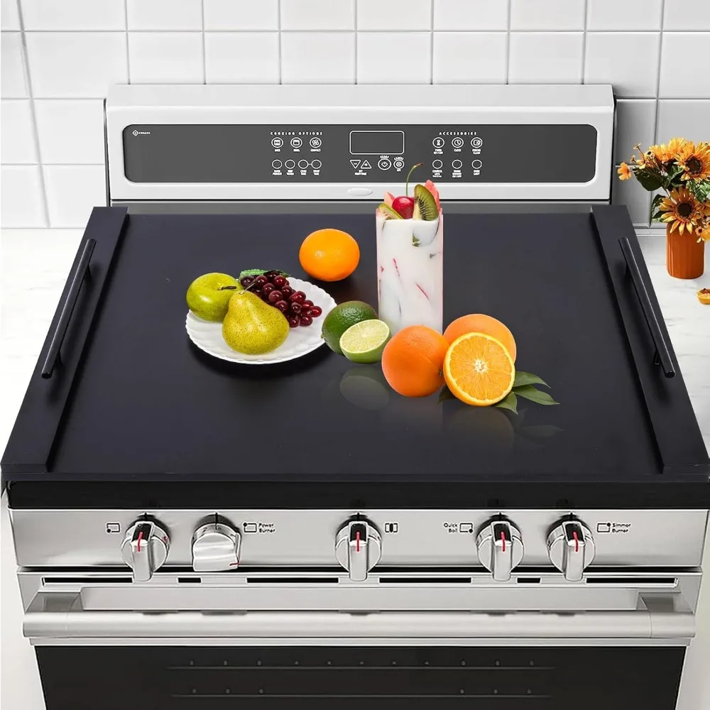 

Noodle Board Stove Cover with Extended Handles-Wood Stove Top Covers for Electric Stove Kitchen Sink Cover Serving Tray, Decorat