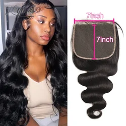 4x4 5x5 6x6 7x7 HD Lace Closure Human Hair Body Wave Melt Skin Invisible Lace Closure Pre Plucked Hailrline Transparent Lace