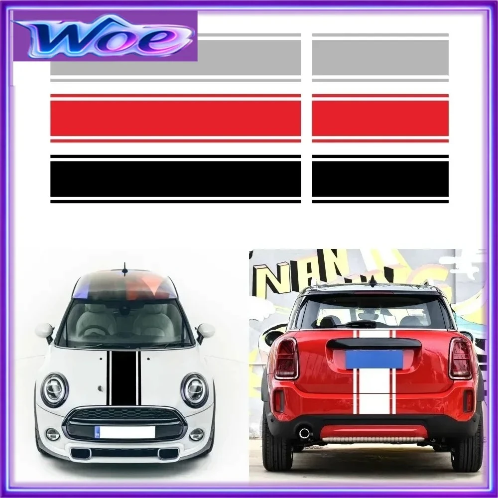 Car Hood Vinyl Bonnet Stripes Engine Cover Taligate Trunk For MINI John Cooper Works F56 F55 F57 R56 R57 R58 R59 Accessories