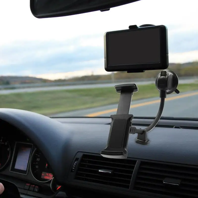 Car Tablet Holder Long Arm Suction Cup Mount Holder for Auto SUV Truck RV Vehicle Windshield Window Phone Tablet Stand Support