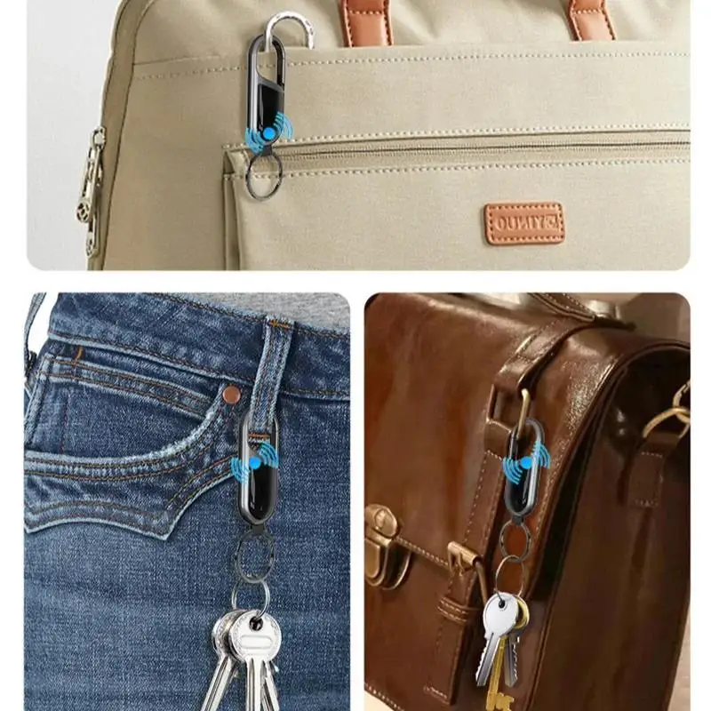 Anti-lost GPS Smart Carabiner key chain Keyring With Apple Find My Real Time Location Tracking For Keys Pets Children Wallet Car