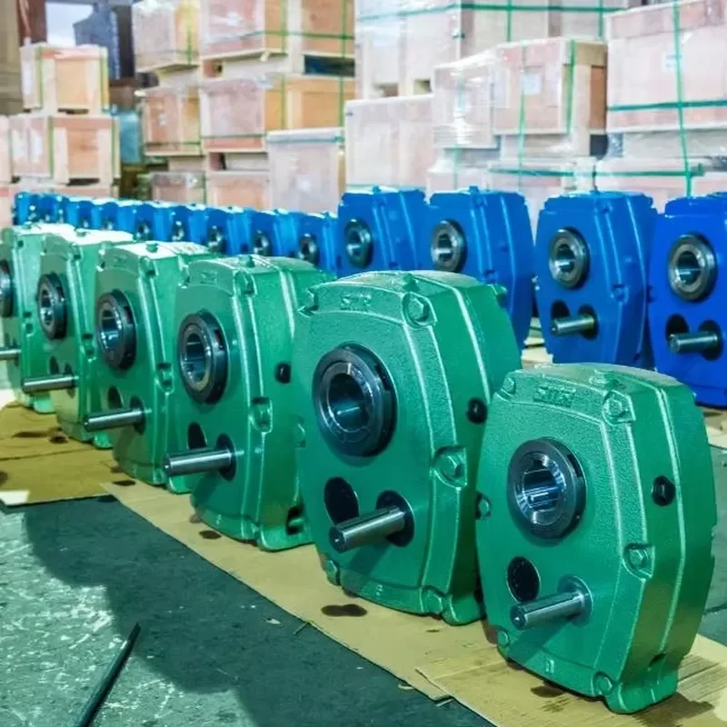 Spiral shaft mounted gear unit transmission