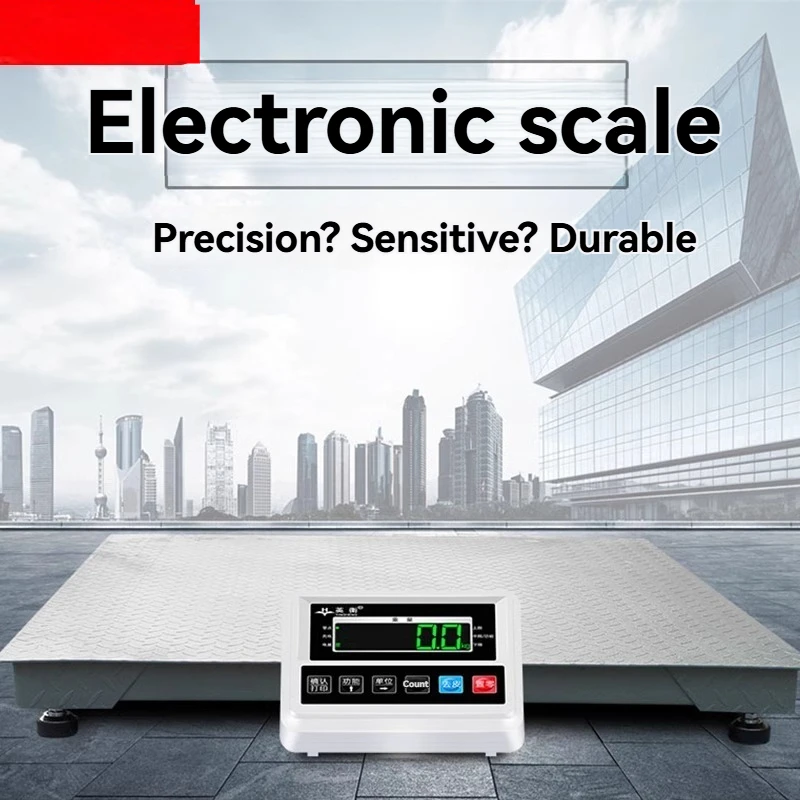 Electric platform scale, 1-ton and 3-ton capacity, stainless steel platform scale (suitable for livestock weighing).