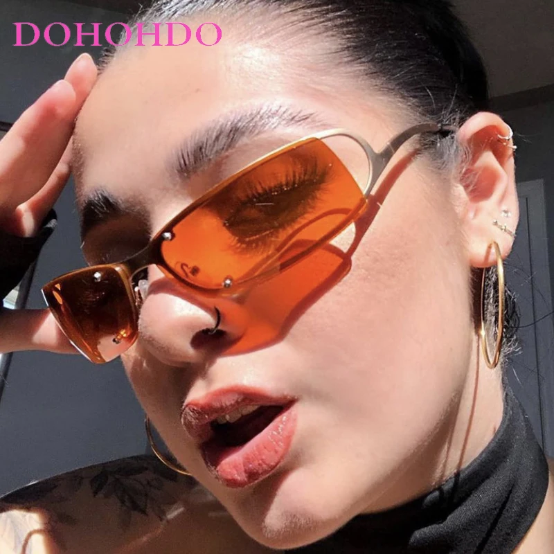 

Trendy Punk Y2K Futuristic Women Sunglasses Fashion Designer Metal Frame Men Sunglass Outdoor Sports Goggles Unisex Lentes UV400