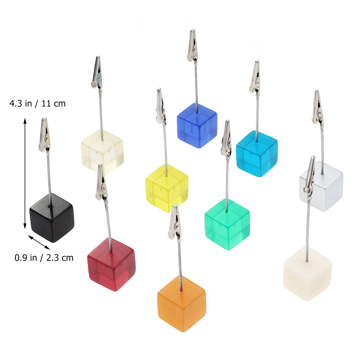

10 Pcs Business Card Holder Cube Resin Photo Clip Desk Alligator Memo Rose Gold Wedding DIY Gift Office Home Decor