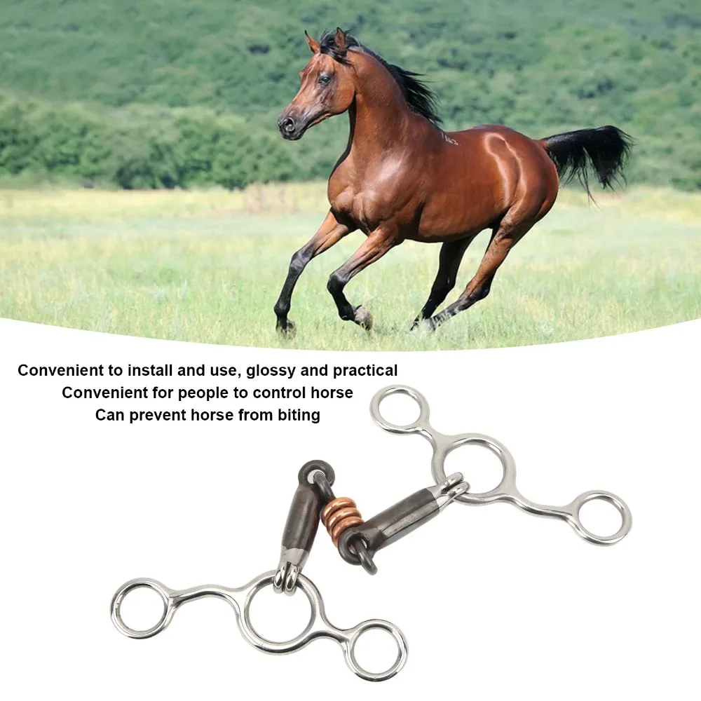 Stainless Steel Horse Gag Ring Glossy Surface Corrosion Resistant Training Ring Snaffle Easy Control Design Durable