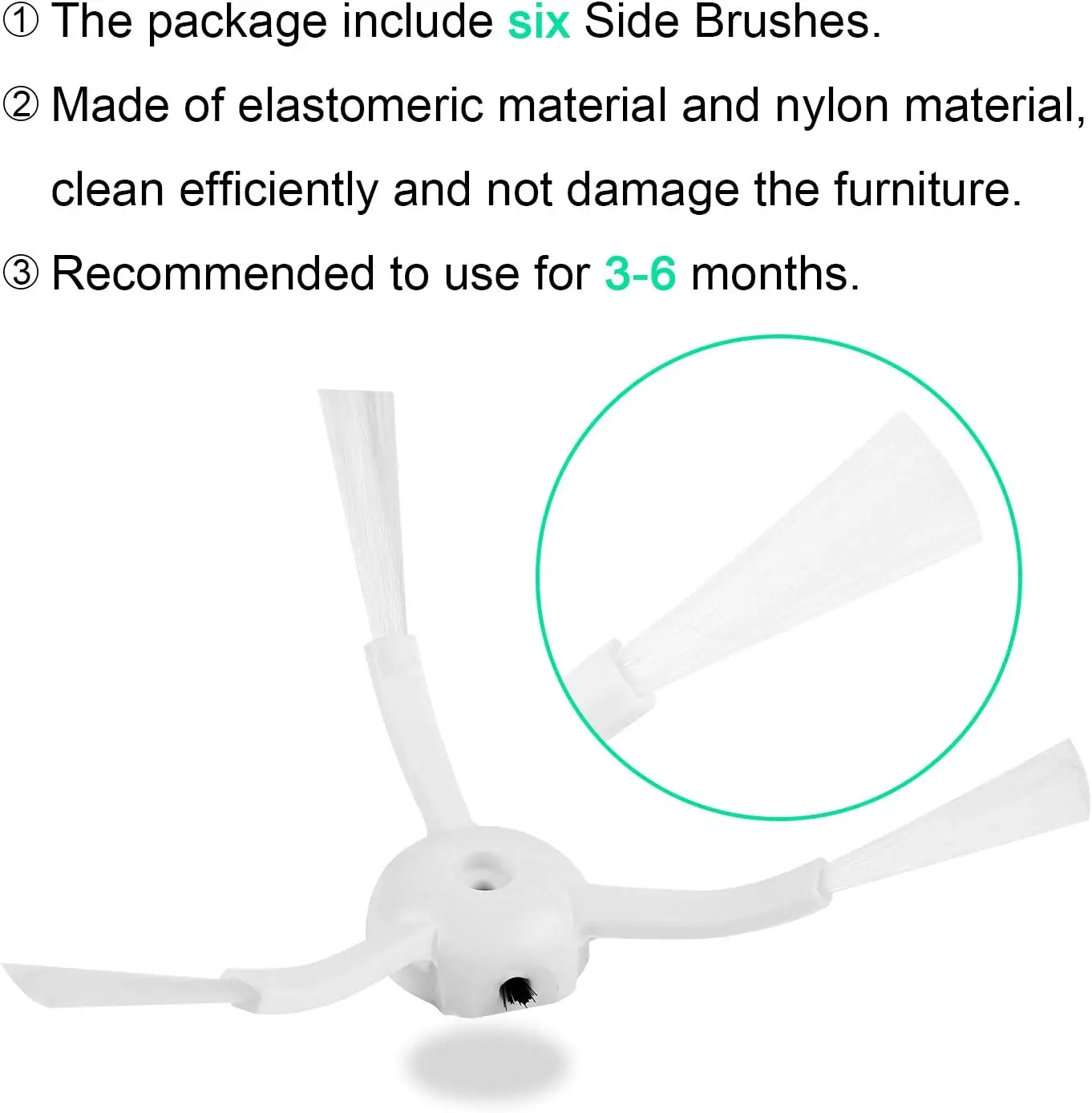 ตัวกรอง Hepa สำหรับ Xiaomi Mijia Roborock S6 MaxV S6 Pure S6 E4 S5 S5 Max E35 E25 E20 S50 S51เครื่องดูดฝุ่น Mop Roller แปรงด้านข้าง